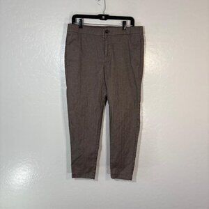Bonobos Pants Mens Medium Short Brown Herringbone Slim Fit Cotton Stretch Casual